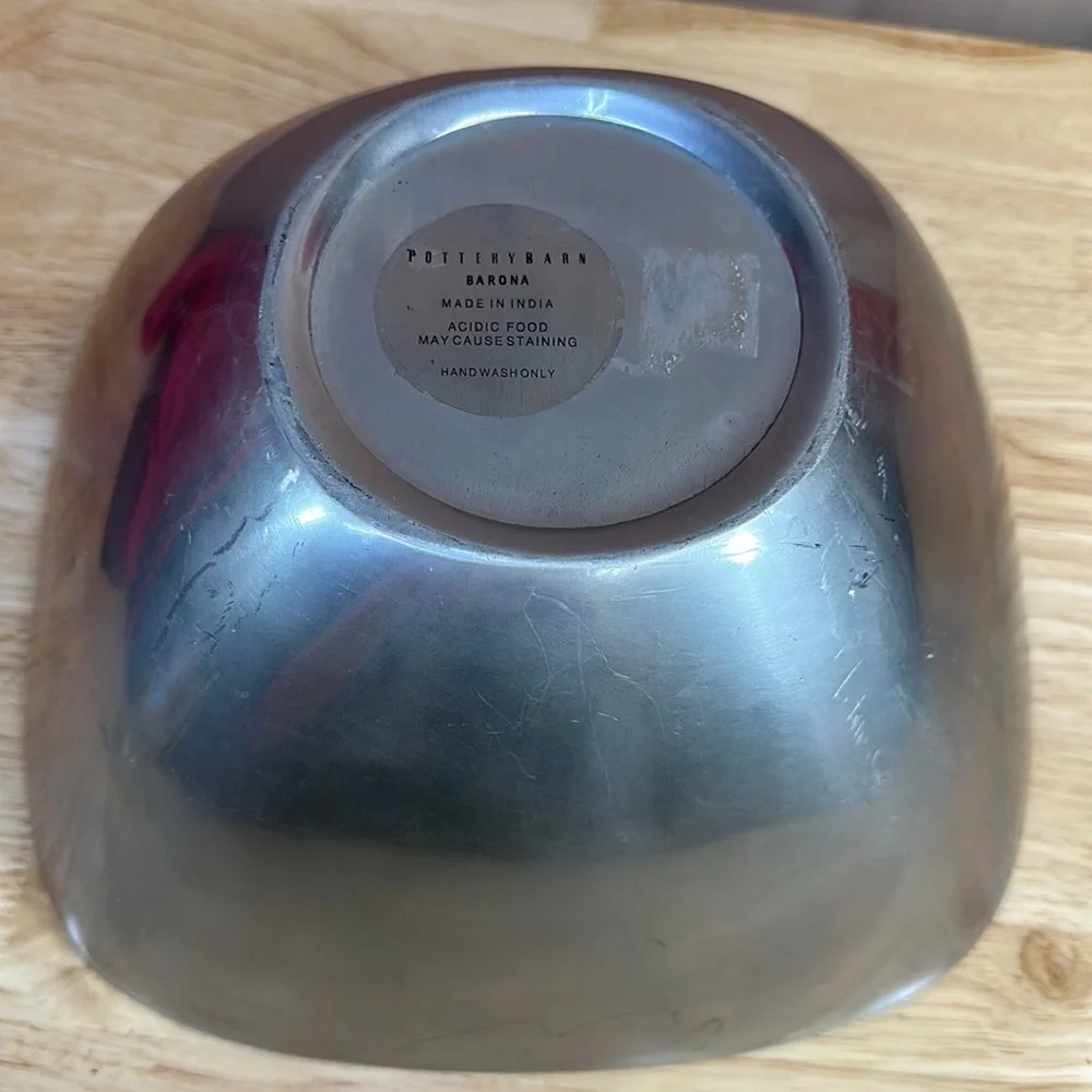POTTERY BARN BARONA SILVER PEWTER BOWL